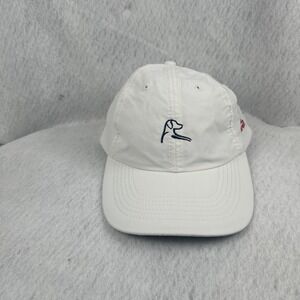 Rhoback Crave Hat Cap Strap Back White Performance Golf Pickleball Logo Mens